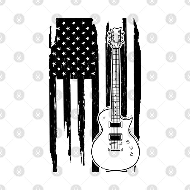 Guitar American Flag by KC Happy Shop