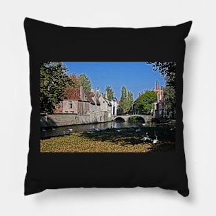 Brugges Belgium Canal Pillow