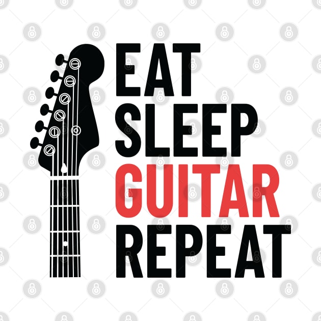 Eat Sleep Guitar Repeat Electric Guitar Headstock Light Theme by nightsworthy