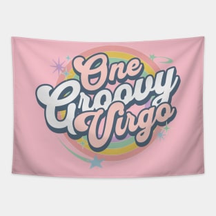 One Groovy Virgo Cute retro Design in Pastel Colors Tapestry