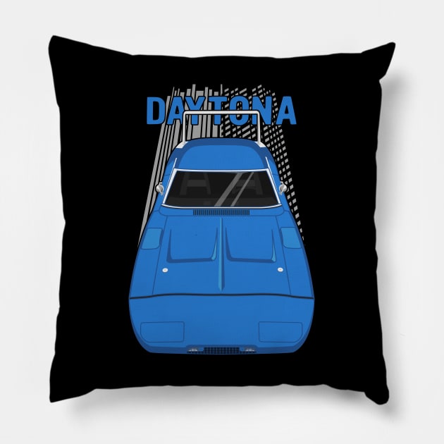 Dodge Charger Daytona 1969 - dark blue Pillow by V8social