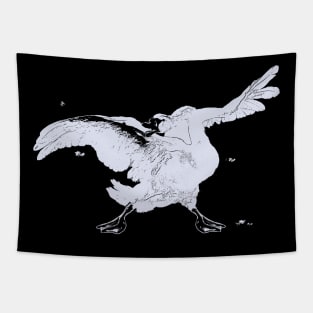 Minimalist The Threatened Swan Tapestry