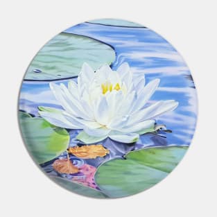 Dream Sequence - Water Lily Painting with Dragonfly Pin