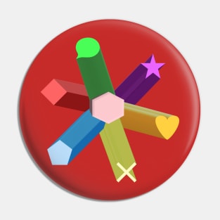 Colorful Abstract Shapes 3d Art Pin