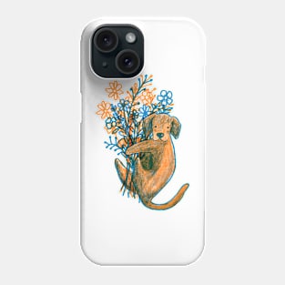 Dog and Flowers Phone Case