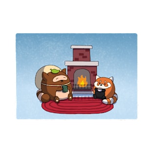 Potato Tanuki Cozy Fireplace ~ T-Shirt