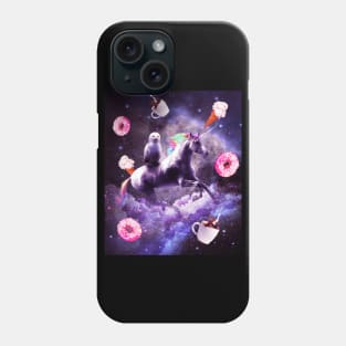 Outer Space Owl Riding Unicorn - Donut Phone Case