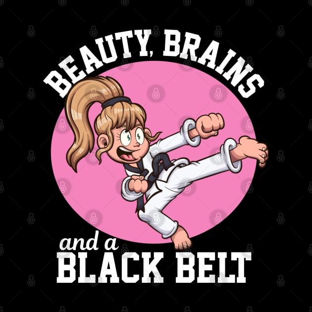 Beauty, Brains And A Black Belt Cartoon by TheMaskedTooner