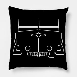 AEC Matador 4x4 classic truck outline graphic (white) Pillow