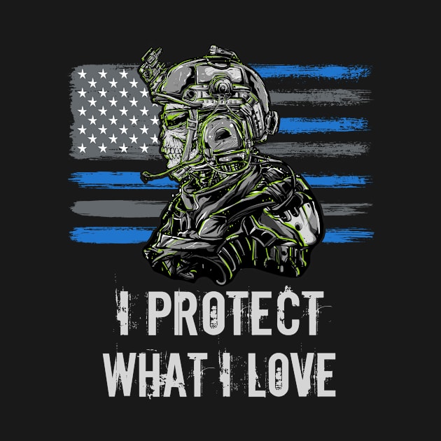 Protect what I love Soldier USA Flag by Foxxy Merch