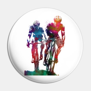 Two bikers sport art Pin