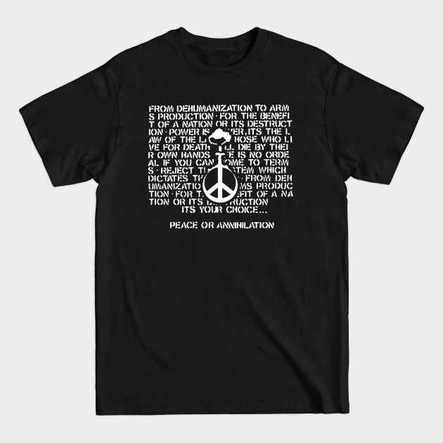 Discover Peace or annihilation t shirt - Crass - T-Shirt