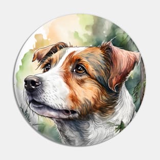 A Jack Russell Terrier Dog Forest Design Pin