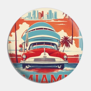 Miami Florida United States of America Tourism Vintage Poster Pin