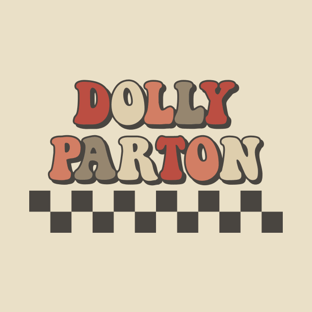 Dolly Parton Checkered Retro Groovy Style by Lucas Bearmonster