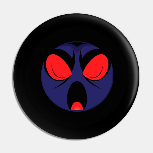 Scary halloween toon creature face Pin by N1L3SH