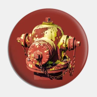 Red and Yellow Fire Hydrant Bonnet Pin