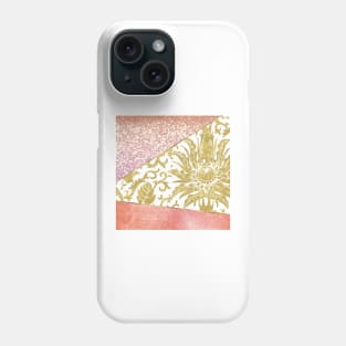 Floral rose gold glitter iii Phone Case