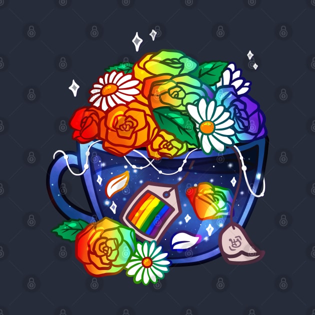 Pride Flag Teacup - Rainbow LGBT+ by heysoleilart