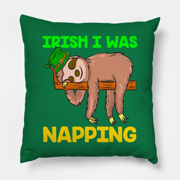 Sloth Leprechaun Saint Patrick's Day Pillow by guitar75