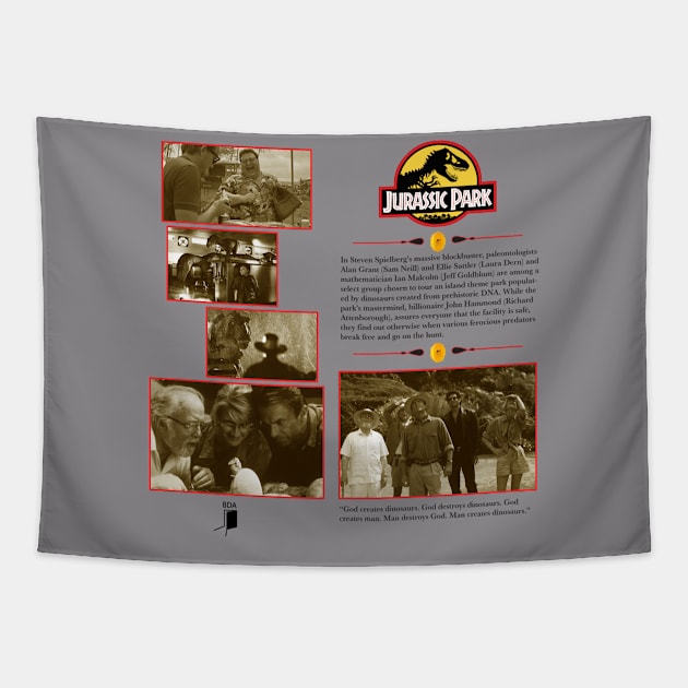 Jurassic Park Synopsis Design Tapestry by Black Door Apparel 