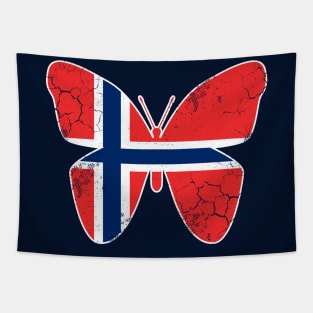 Norway Flag Butterfly Norwegian Norge Family Tapestry