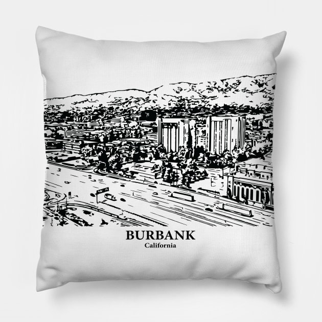 Burbank - California Pillow by Lakeric