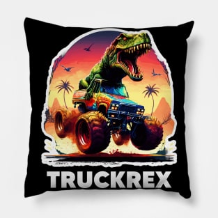 T-Rex Truck, Monster Truck Pillow