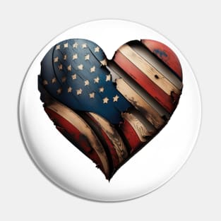 Patriotic Heart - Tattered but Still Strong Pin