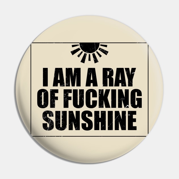 I Am a Ray Of Sunshine Funny Pin by Cosmic Art