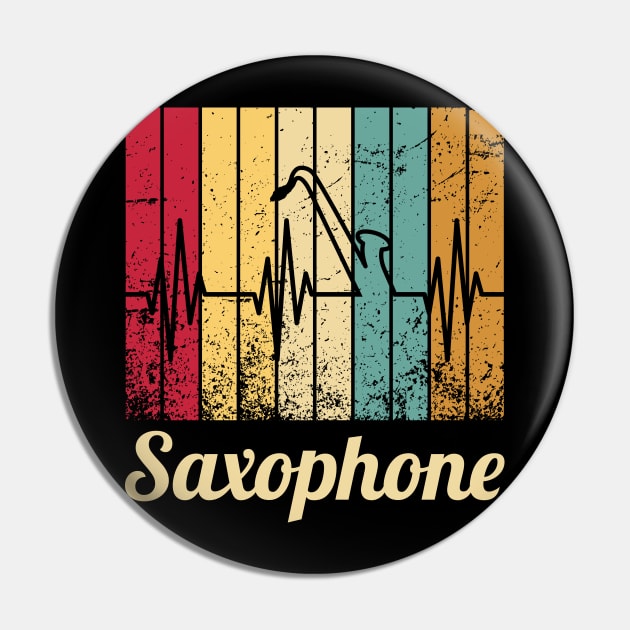 Saxophone Jazz Gift Musical Instrument Vintage Pin by AlleyField