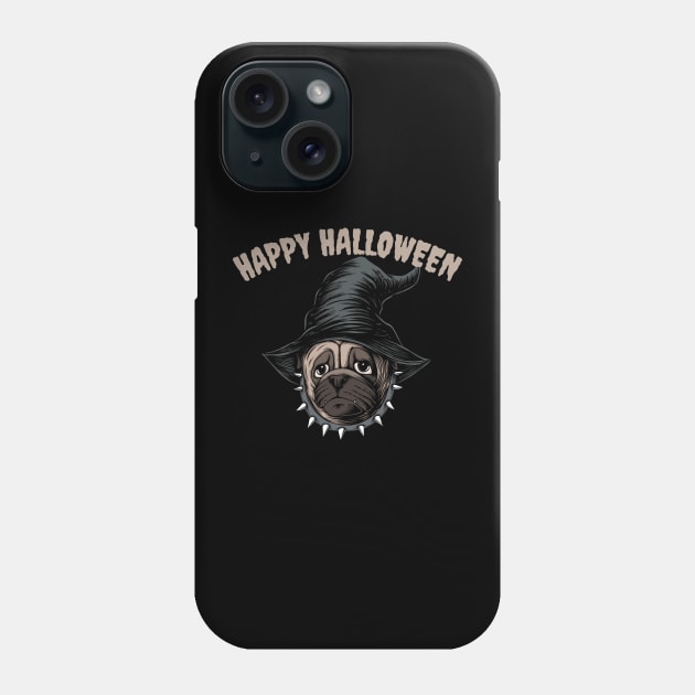 Pug Witch Halloween Phone Case by divinoro trendy boutique