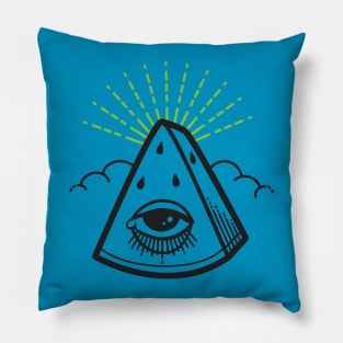 All Seeing Watermelon in Rind Green Pillow