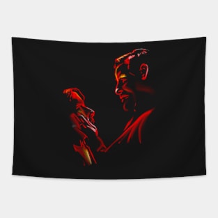 Zoe and Dracula Red Highlights (Claes Bang and Dolly Wells) Tapestry