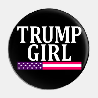 Cute Vintage Vote Trump Girl Republican US Flag Pin