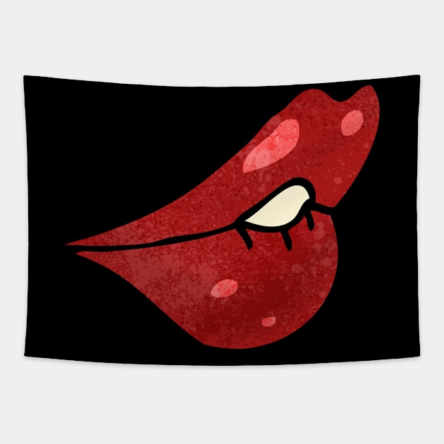 sexy red lips for seductive woman | Gift idea Tapestry by French Culture Shop