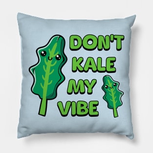 Don't Kale My Vibe! Cute Vegetable Pun Pillow