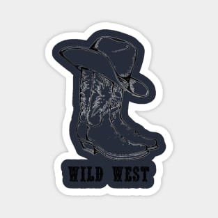 Western Era - Wild West Cowboy Boots and Hat Magnet