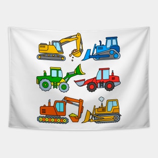 Diggers Bulldozers Tapestry