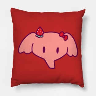 Strawberry Elephant Face Pillow