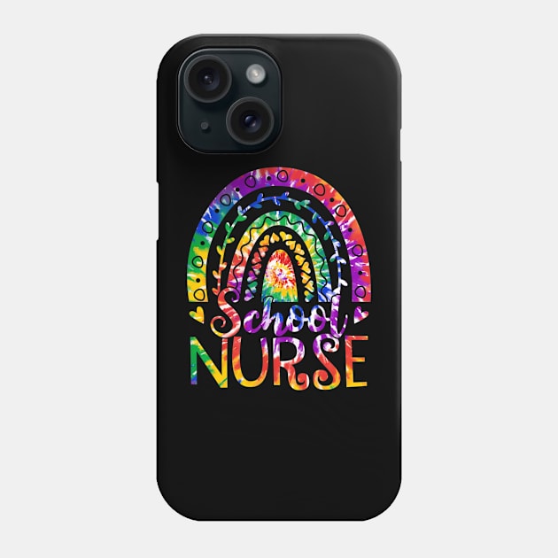 Rainbow Tie Dye School Nurse Back To School Nurse Week Phone Case by fatmehedo8