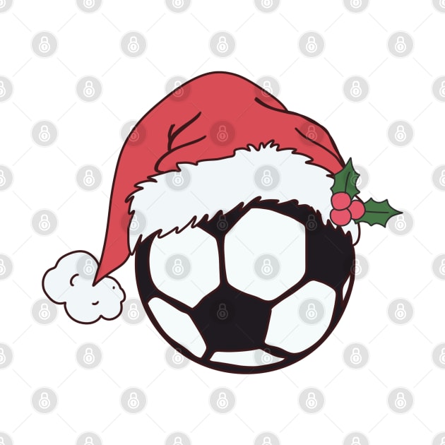 Soccer Ball with Christmas Hat by Pop Cult Store