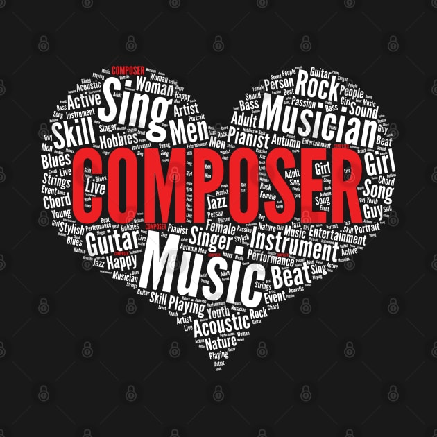 Classical Music Composer Heart Shape Word Cloud Design product by theodoros20