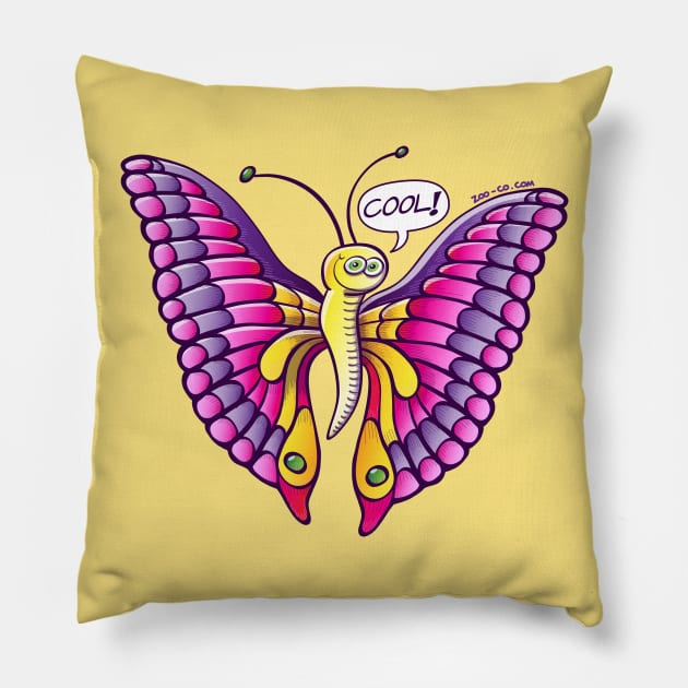 Coolorful butterfly exhibiting all the beauty on its big wings Pillow by zooco