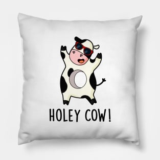 Holey Cow Cute Animal Pun Pillow