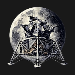 Lunar Geometry | Abstract Moon Lander Tee | Celestial Voyage Apparel T-Shirt