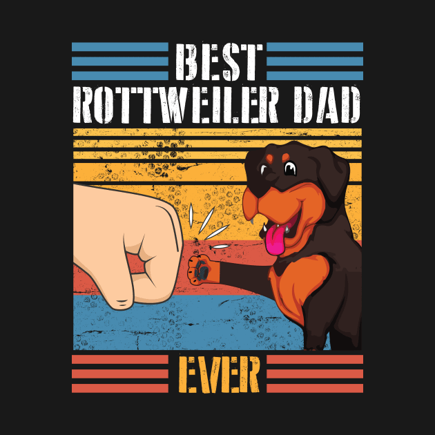 Rottweiler Dog And Daddy Hand To Hand Best Rottweiler Dad Ever Dog Father Parent July 4th Day by joandraelliot