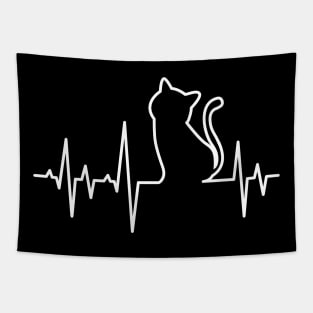 'Heart Beat Cat Lifeline' Cute Cats Adorable Tapestry