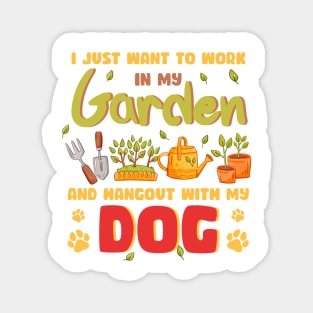Gardening Dog Lover Gardener Garden Plants Gift For Men Women Magnet