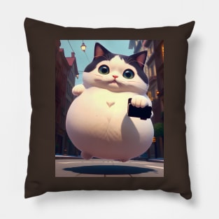 Selfie Fat cat - Modern digital art Pillow